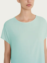 Blusa con manica Kimono in Voile di Viscosa Satin Verdi Donna - Ragno