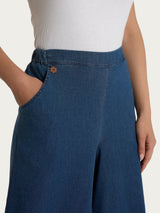 Jeans Palazzo con bolsillos en Super Light Denim morado para mujer - Ragno