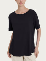 Maglietta con scollo a barchetta in Misto Viscosa Neri Donna - Ragno