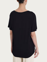 Maglietta con scollo a barchetta in Misto Viscosa Neri Donna - Ragno