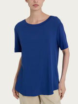 Maglietta con scollo a barchetta in Misto Viscosa Blu Donna - Ragno