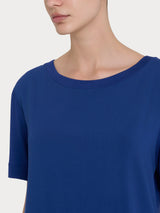 Maglietta con scollo a barchetta in Misto Viscosa Blu Donna - Ragno
