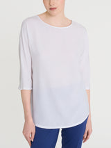 Maglietta con manica 3/4 kimono in Misto Viscosa Bianchi Donna - Ragno