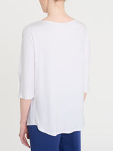 Maglietta con manica 3/4 kimono in Misto Viscosa Bianchi Donna - Ragno