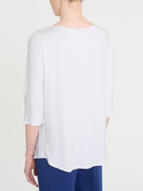 Maglietta con manica 3/4 kimono in Misto Viscosa Bianchi Donna - Ragno