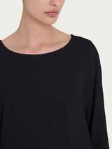 Maglietta con manica 3/4 kimono in Misto Viscosa Neri Donna - Ragno