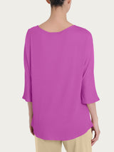 Maglietta con manica 3/4 kimono in Misto Viscosa Viola Donna - Ragno