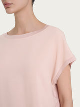 Maglietta con manica corta kimono in Misto Viscosa Rosa Donna - Ragno