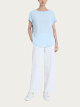 Maglietta con manica corta kimono in Misto Viscosa Azzurri Donna - Ragno