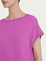 Maglietta con manica corta kimono in Misto Viscosa Viola Donna - Ragno
