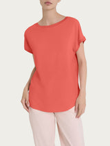 Maglietta con manica corta kimono in Misto Viscosa Rosa Donna - Ragno