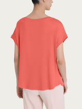 Maglietta con manica corta kimono in Misto Viscosa Rosa Donna - Ragno