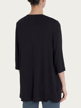 Cardigan con manica 3/4 in Misto Viscosa Neri Donna - Ragno