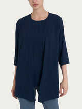 Cardigan con manica 3/4 in Misto Viscosa Blu Donna - Ragno