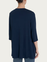Cardigan con manica 3/4 in Misto Viscosa Blu Donna - Ragno