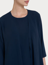 Cardigan con manica 3/4 in Misto Viscosa Blu Donna - Ragno