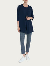 Cardigan con manica 3/4 in Misto Viscosa Blu Donna - Ragno