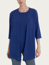 Cardigan con manica 3/4 in Misto Viscosa Blu Donna - Ragno