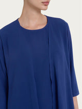Cardigan con manica 3/4 in Misto Viscosa Blu Donna - Ragno