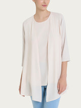 Cardigan con manica 3/4 in Misto Viscosa Bianchi Donna - Ragno