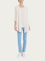 Cardigan con manica 3/4 in Misto Viscosa Bianchi Donna - Ragno