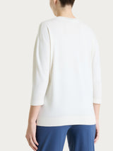 Maglia con scollo a V e con manica 3/4 in Summertime Bianchi Donna - Ragno