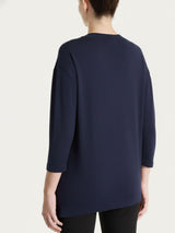 Maglia con scollo a V e con manica 3/4 in Summertime Blu Donna - Ragno