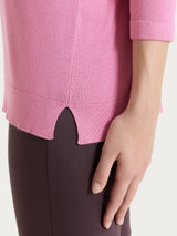 Maglia con scollo a V e con manica 3/4 in Summertime Rosa Donna - Ragno