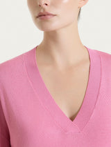 Maglia con scollo a V e con manica 3/4 in Summertime Rosa Donna - Ragno