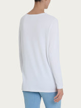 Maglia girocollo con manica lunga in Summertime Bianchi Donna - Ragno