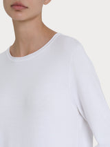 Maglia girocollo con manica lunga in Summertime Bianchi Donna - Ragno