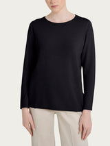 Maglia girocollo con manica lunga in Summertime Neri Donna - Ragno