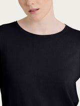 Maglia girocollo con manica lunga in Summertime Neri Donna - Ragno