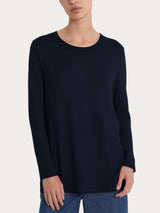 Maglia girocollo con manica lunga in Summertime Blu Donna - Ragno