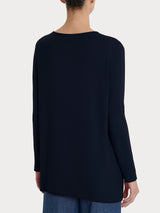 Maglia girocollo con manica lunga in Summertime Blu Donna - Ragno