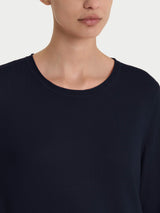 Maglia girocollo con manica lunga in Summertime Blu Donna - Ragno