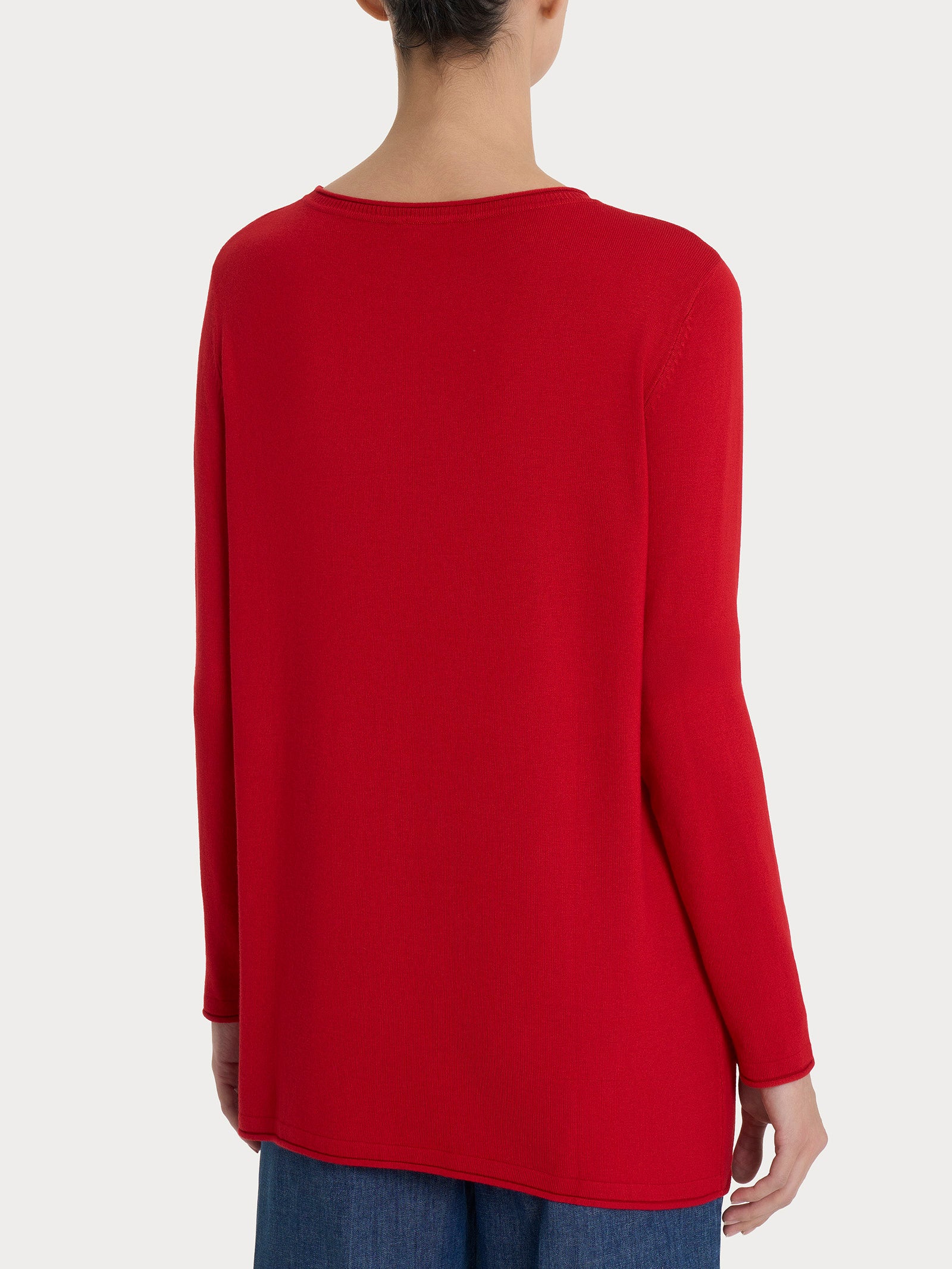 Maglia girocollo con manica lunga in Summertime Rossi Donna - Ragno