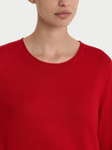Maglia girocollo con manica lunga in Summertime Rossi Donna - Ragno