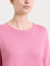 Maglia girocollo con manica lunga in Summertime Rosa Donna - Ragno