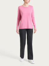 Maglia girocollo con manica lunga in Summertime Rosa Donna - Ragno