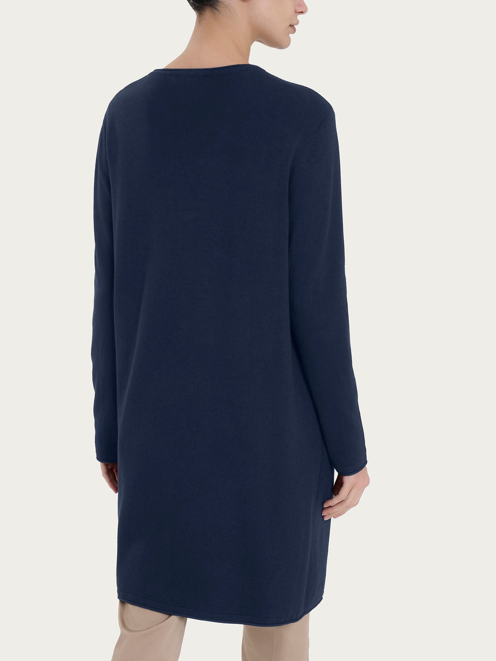 Cardigan lungo aperto in Summertime Blu Donna - Ragno