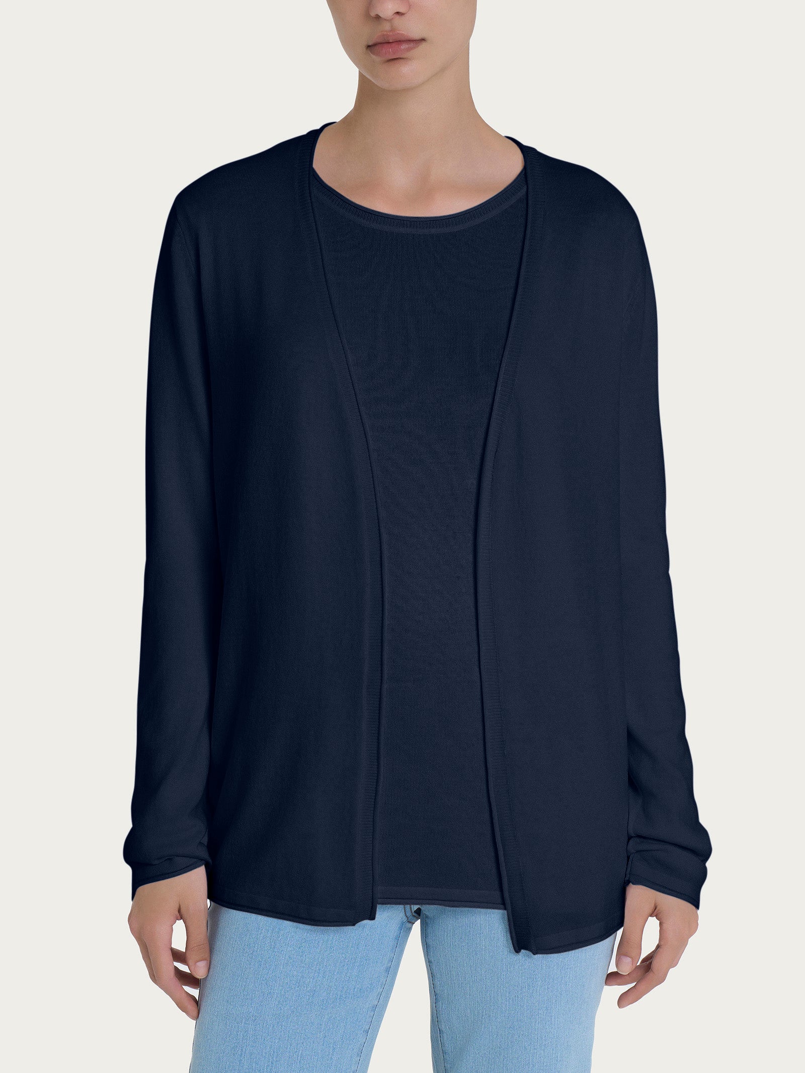 Cardigan aperto in Summertime Blu Donna - Ragno