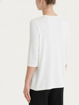 en Summertime Blanco Jersey de cuello redondo y manga 3/4 para mujer - Ragno