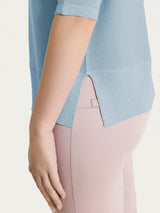 Maglia con manica a pipistrello in Crêpe Lurex Azzurri Donna - Ragno