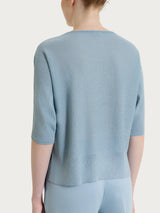 Maglia con manica a pipistrello in Crêpe Lurex Azzurri Donna - Ragno