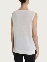 Maglia smanicata in Crêpe Lurex Bianchi Donna - Ragno