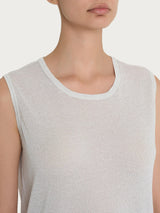 Maglia smanicata in Crêpe Lurex Bianchi Donna - Ragno
