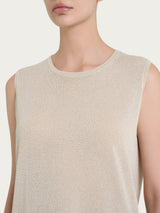 Maglia smanicata in Crêpe Lurex Bianchi Donna - Ragno