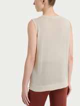 Maglia smanicata in Crêpe Lurex Bianchi Donna - Ragno