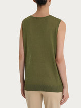 Maglia smanicata in Crêpe Lurex Verdi Donna - Ragno